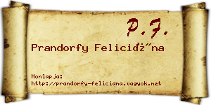 Prandorfy Feliciána névjegykártya
